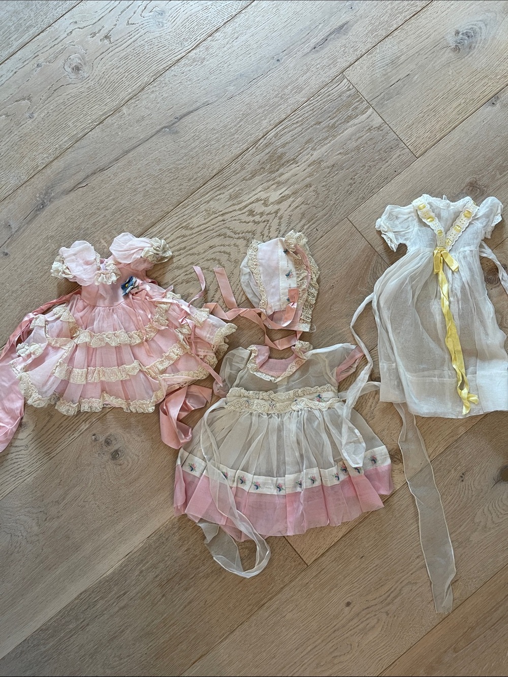 VINTAGE organza baby doll dresses lot of 3